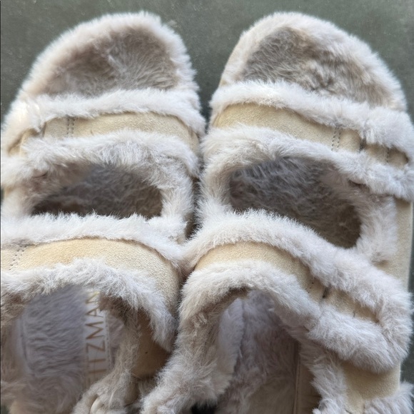 Stuart Whitman Zoe Lift Chill Suede Fur Sandals - Picture 10 of 11